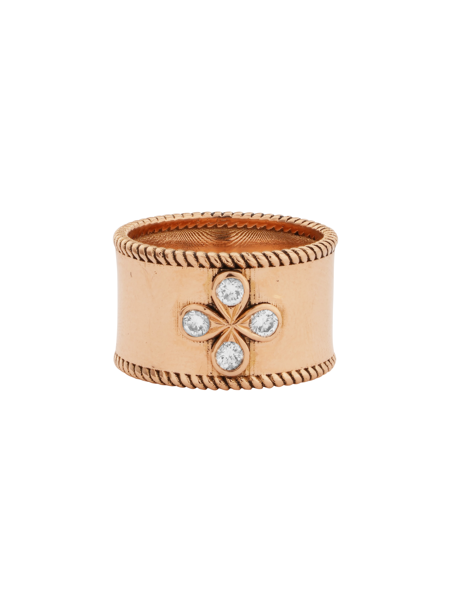 Eternity Band/ Cigar Band hand cast in 18k rose gold with .24c VS diamonds