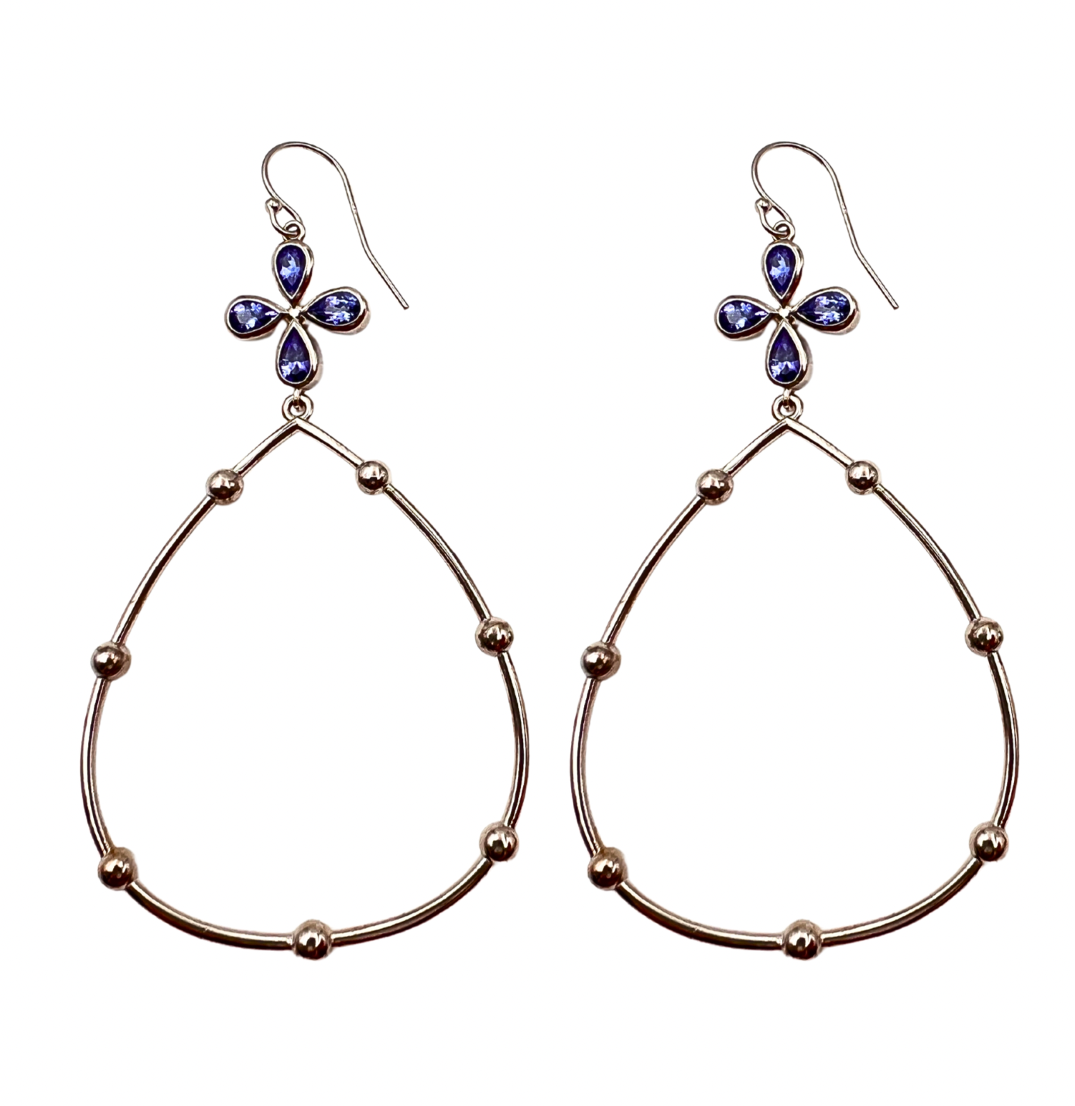 Sapphire Ball Hoop Earrings