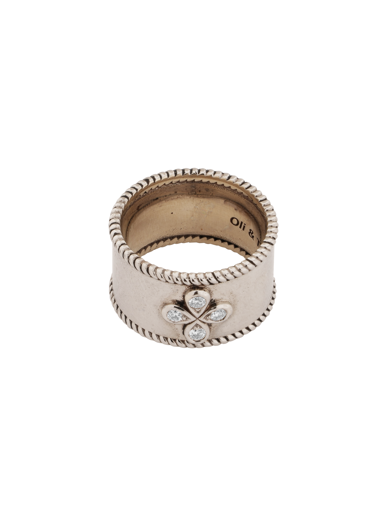 Cigar Band/ Eternity Band in 18K White Gold