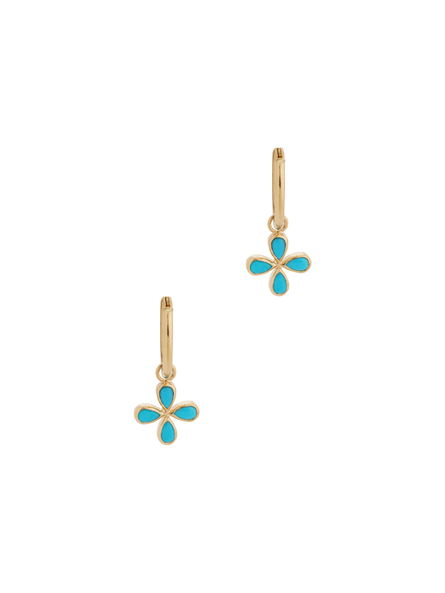 Turquoise Flower Hoop Earrings