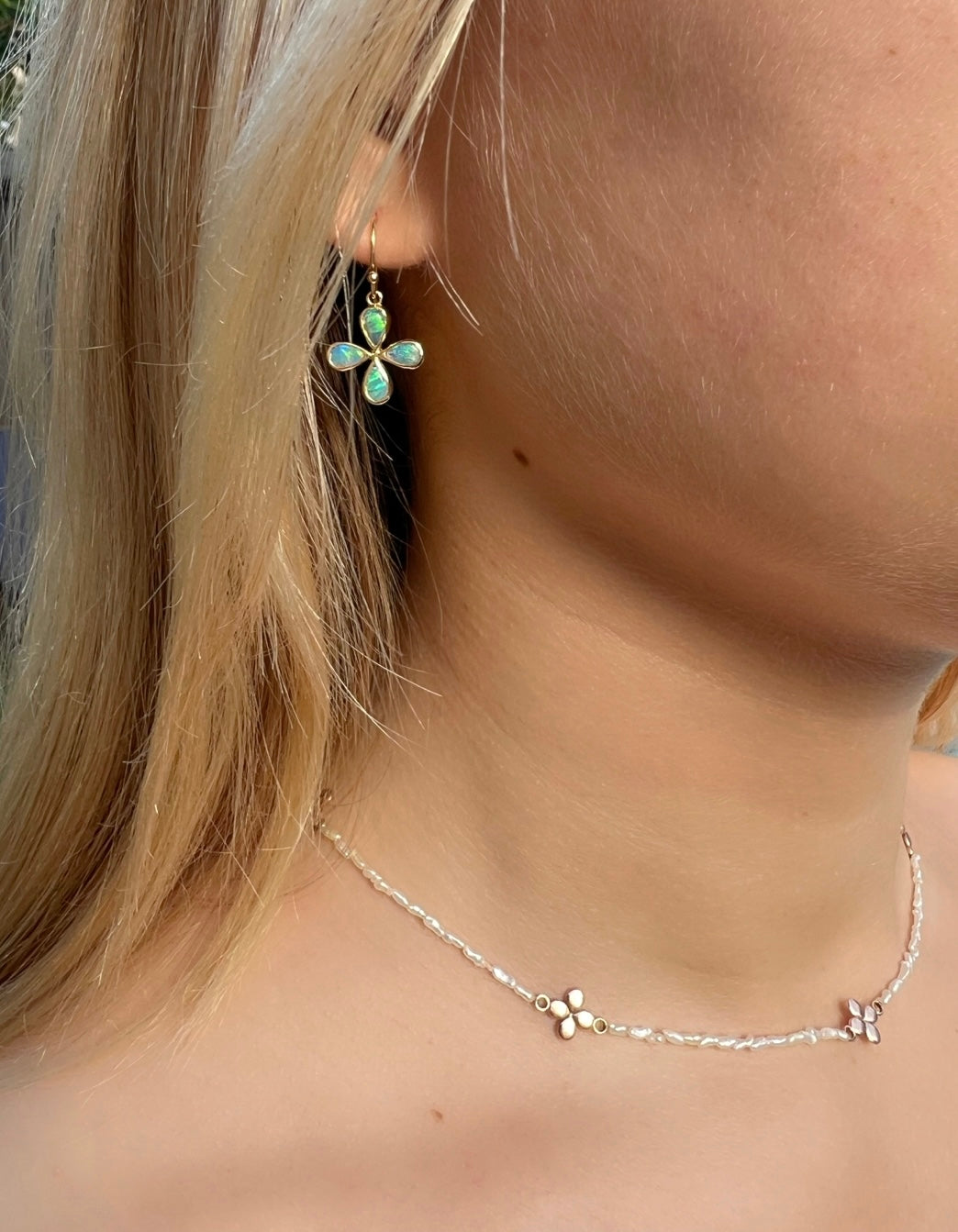 Australian Opal Flower Earrings