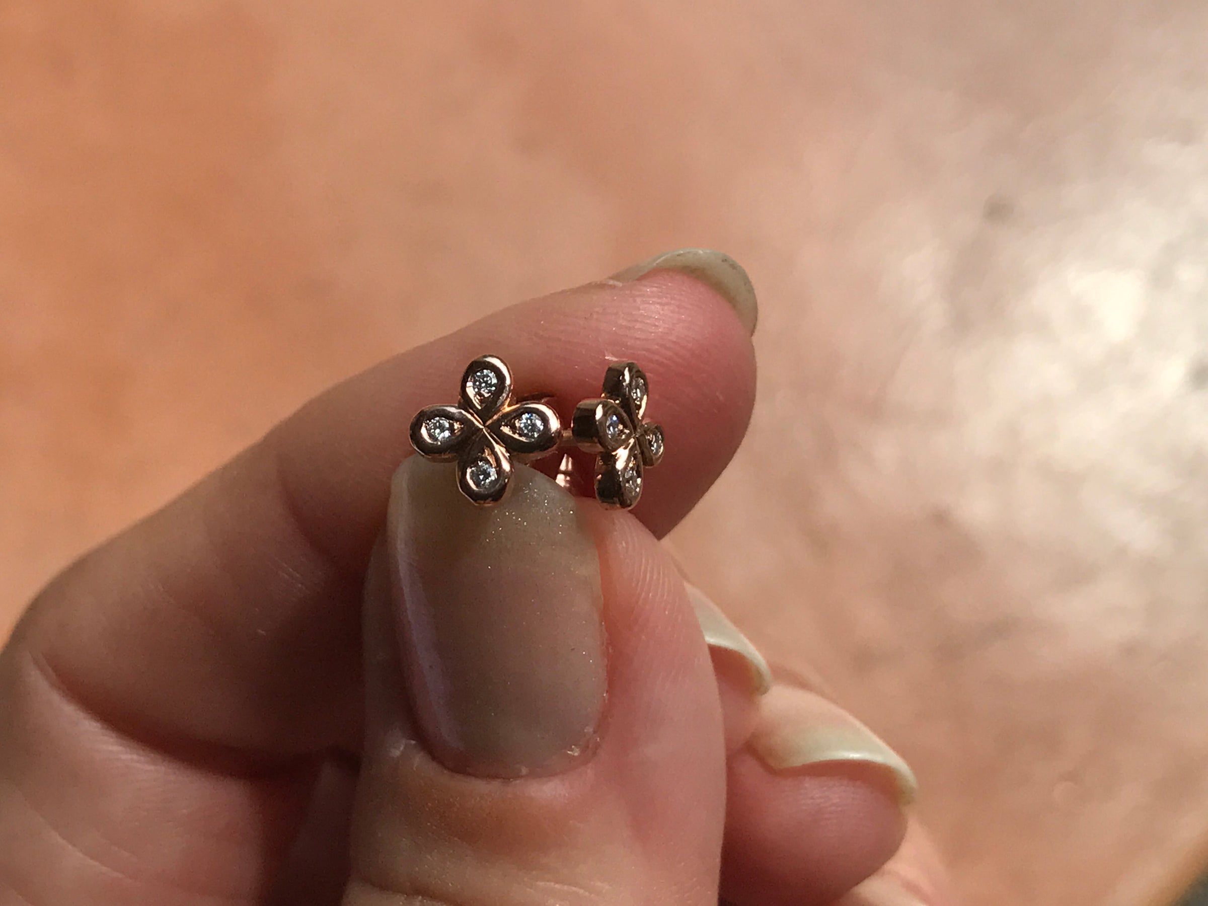 18k Gold Oli and Tess Flower Stud Earrings- In stock -