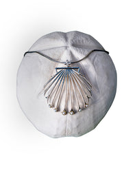 Oli and Tess Sterling Silver Shell Necklace with Diamond and Pearl Accents