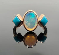 Opal and Turquoise Cocktail Ring- One of a Kind