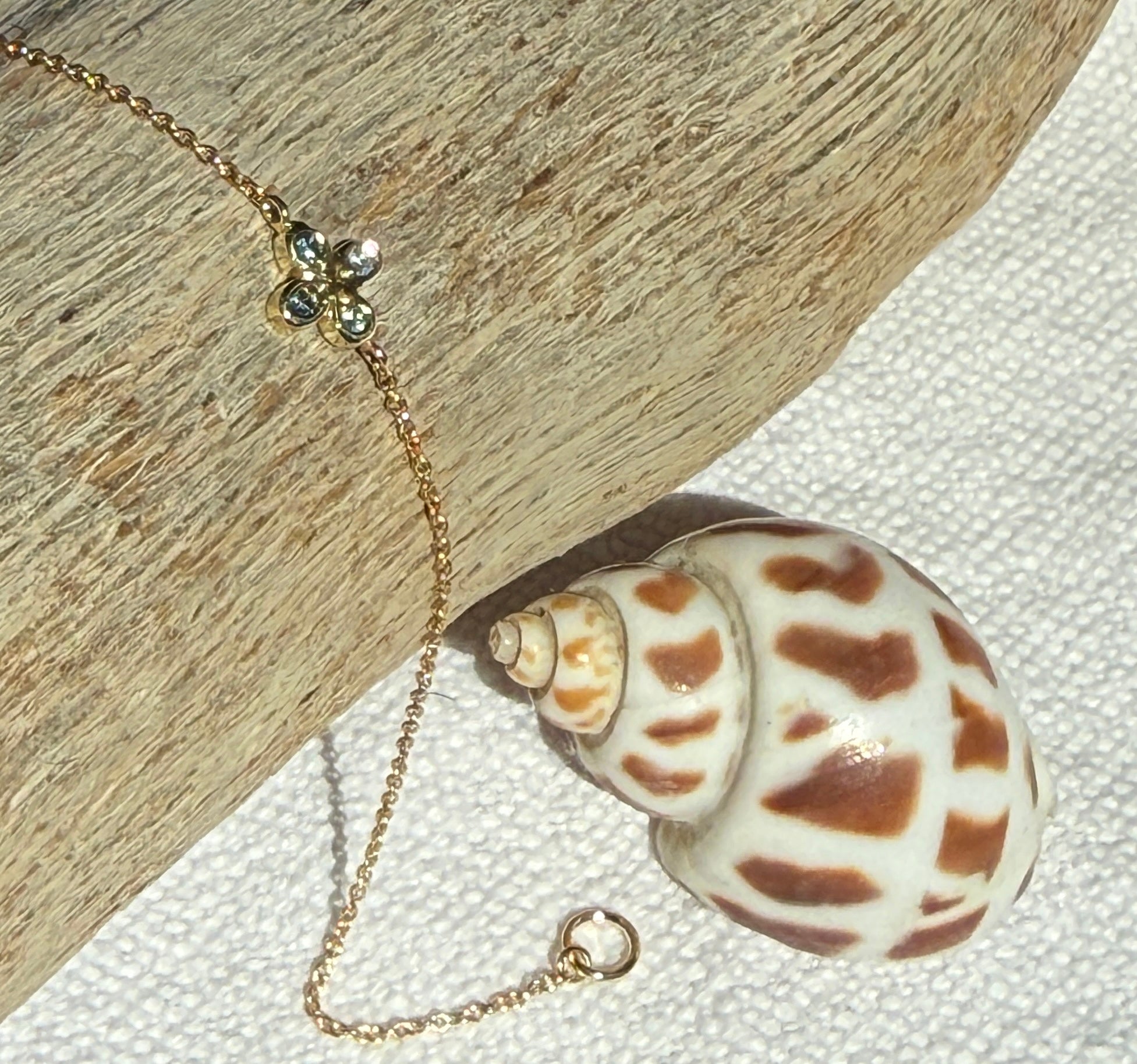 Oli and Tess floating flower bracelet- Can be customized with your birthstone