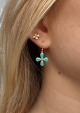 Sleeping Beauty Turquoise Flower Earrings