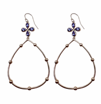 Sapphire Ball Hoop Earrings