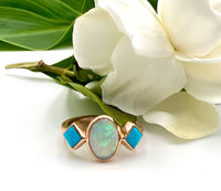 Opal and Turquoise Cocktail Ring- One of a Kind