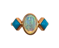 Opal and Turquoise Cocktail Ring- One of a Kind