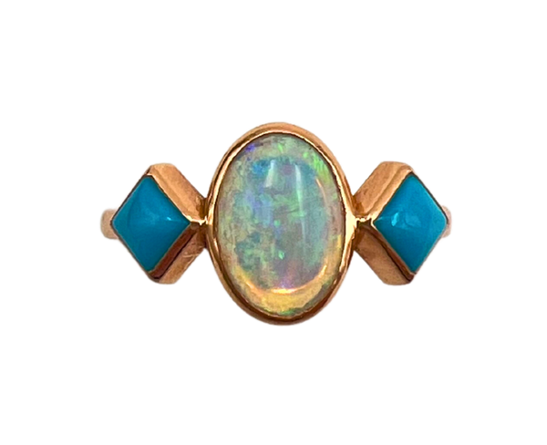Opal and Turquoise Cocktail Ring- New In!