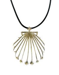 Oli and Tess Sterling Silver Shell Necklace with Diamond and Pearl Accents