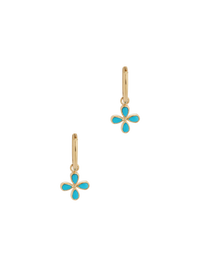 Turquoise Flower Hoop Earrings