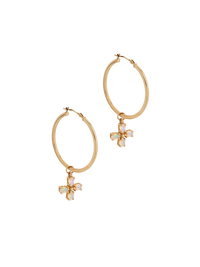 Opal pendant Gold Hoop Earrings-