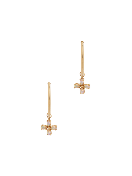 Diamond Hoop Earrings hand cast in 14k Gold