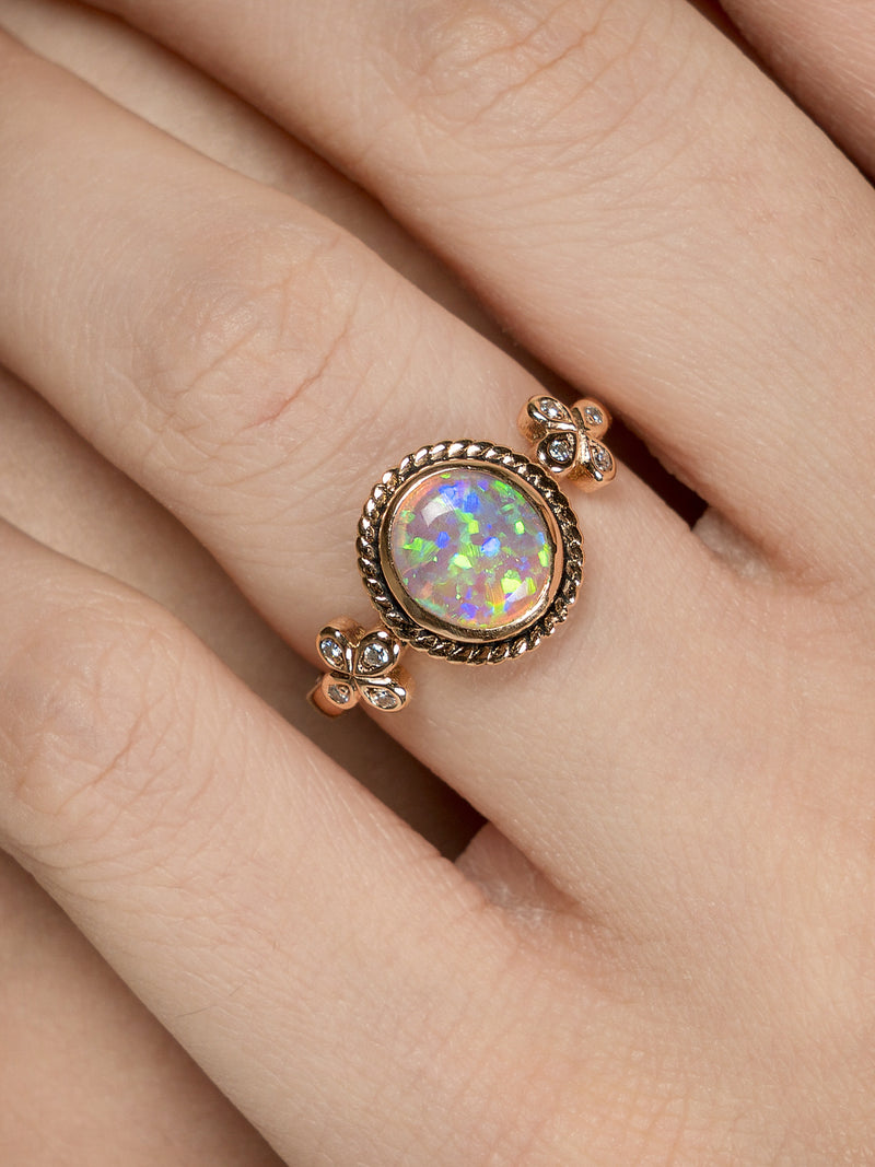 Opal Solitaire Cocktail Ring, One of a Kind