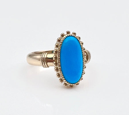 Opal and Turquoise Flower ring