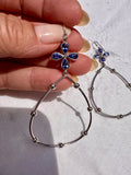 Sapphire Ball Hoop Earrings