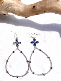 Sapphire Ball Hoop Earrings