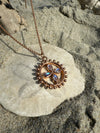 A+++Blue Moonstone Medallion, One of a Kind, set in 18K Rose Gold.