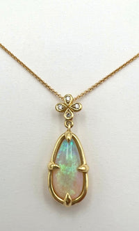 Teardrop Australian Opal Pendant, One of a Kind