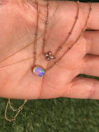 Bright Australian Opal Solitaire Necklace