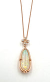 Elongated Australian Opal Pendant- One of a Kind