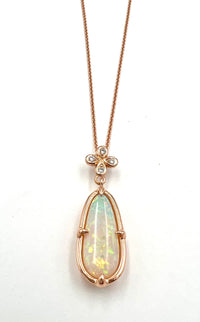 Elongated Australian Opal Pendant- One of a Kind