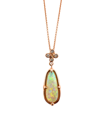 Elongated Australian Opal Pendant- One of a Kind