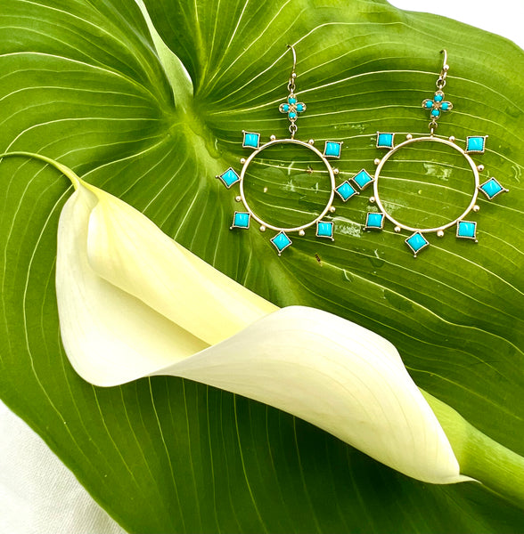 Turquoise Hoop Earrings