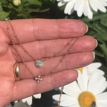 Oli and Tess Floating Flower Diamond Choker | Diamond Necklace-made to order