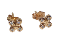 18k Gold Oli and Tess Flower Stud Earrings- In stock - 