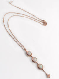 Antique inspired 18k rose gold 3 Stone Lariat available for special order