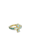Opal and Turquoise Flower ring- Made to order