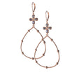 Blue Sapphire Hoop Earrings set in 14k Rose Gold