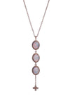 Antique inspired 18k rose gold 3 Stone Lariat available for special order