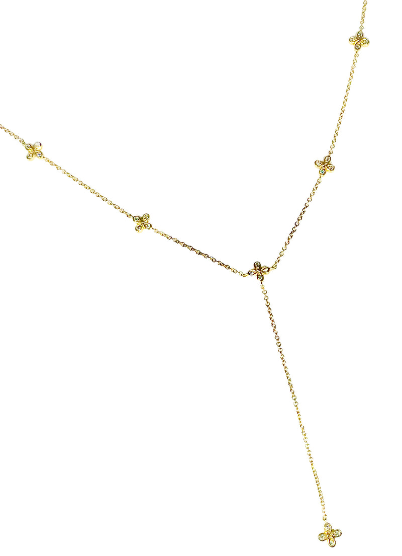 Adjustable 18k Diamond Lariat Necklace