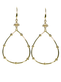 Diamond Hoop Earrings hand cast in 14k Gold