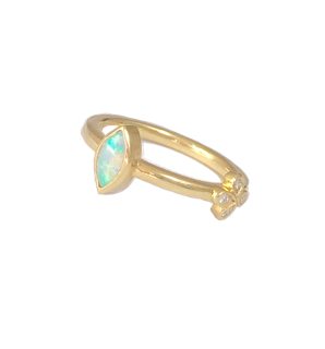 Opal and Diamond stacking ring set in 18k rose gold- made to order
