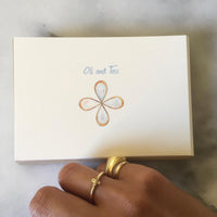 Oli and Tess Logo Ring Yellow with Signature Oli and Tess diamond flower. Great Stacking Ring!- IN STOCK