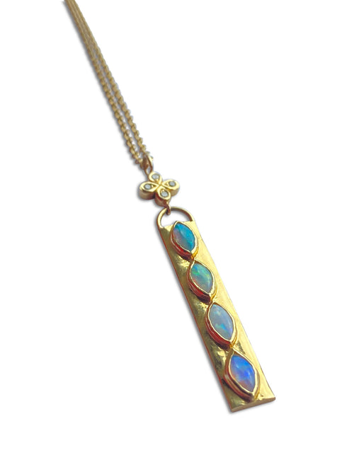 Opal and diamond pendant necklace -One of a Kind🎁