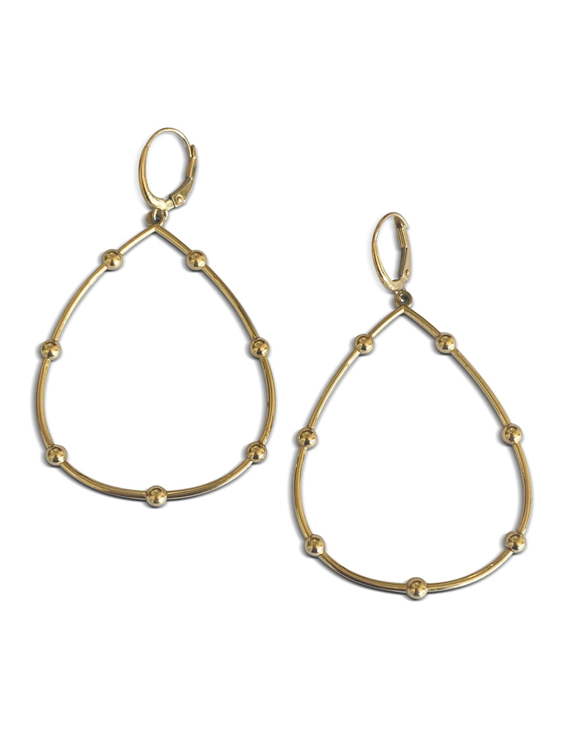 Solid gold ball Hoops