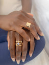 Eternity Band/ Cigar Band hand cast in 18k rose gold with .24c VS diamonds- Made to order