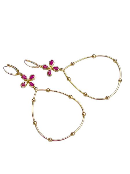 Tanzanite Hoop Earrings in Rose Gold- Made to Order