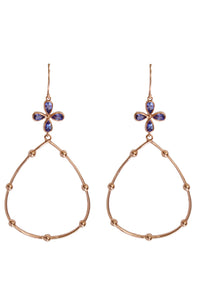 Tanzanite Hoop Earrings in Rose Gold- Made to Order, Can be Customized!