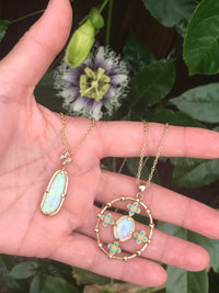 Opal and Turquoise Pendant Necklace