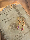 Purple Sapphire Rose Gold Earrings