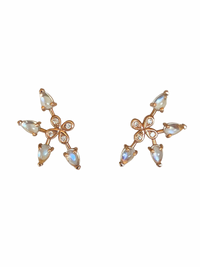 Rose Gold Moonstone Ear Climbers