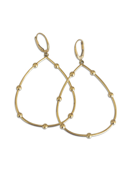 Solid gold ball Hoops— made to order