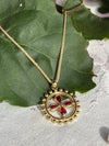 Ruby Medallion- In Stock—This can be customized to your birthstone!
