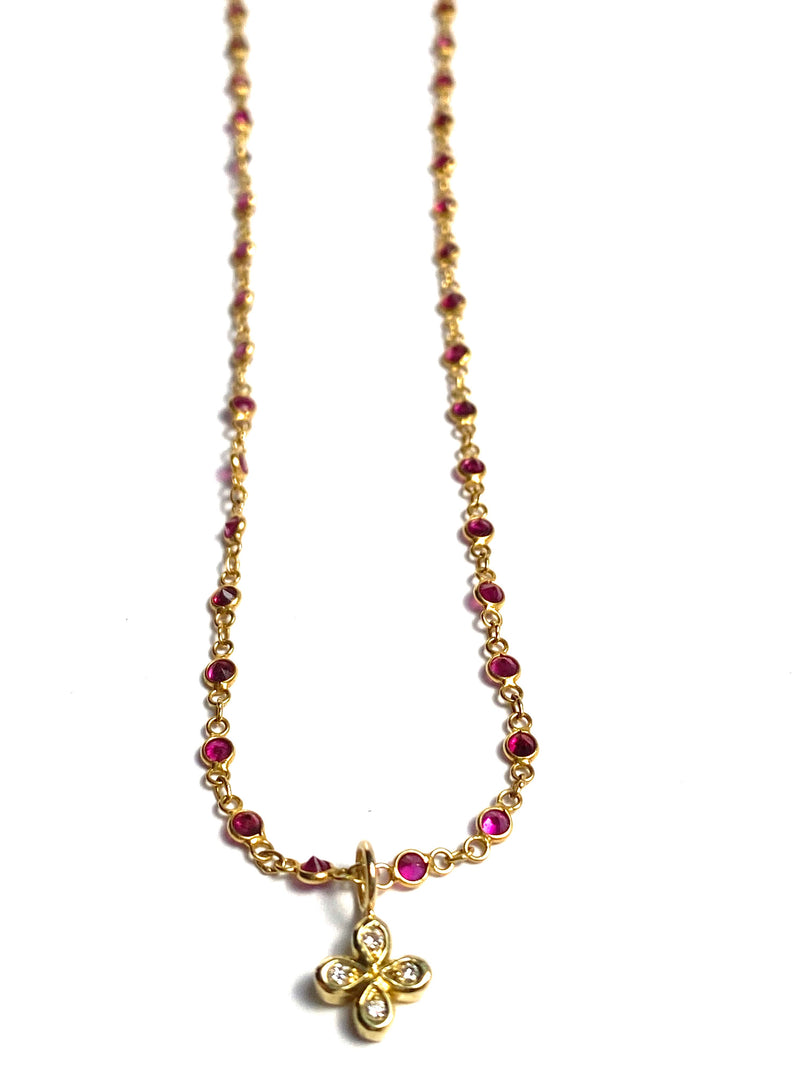 Handmade ruby chain with medallion